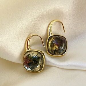 Elegant Gold and Multicolor Earrings